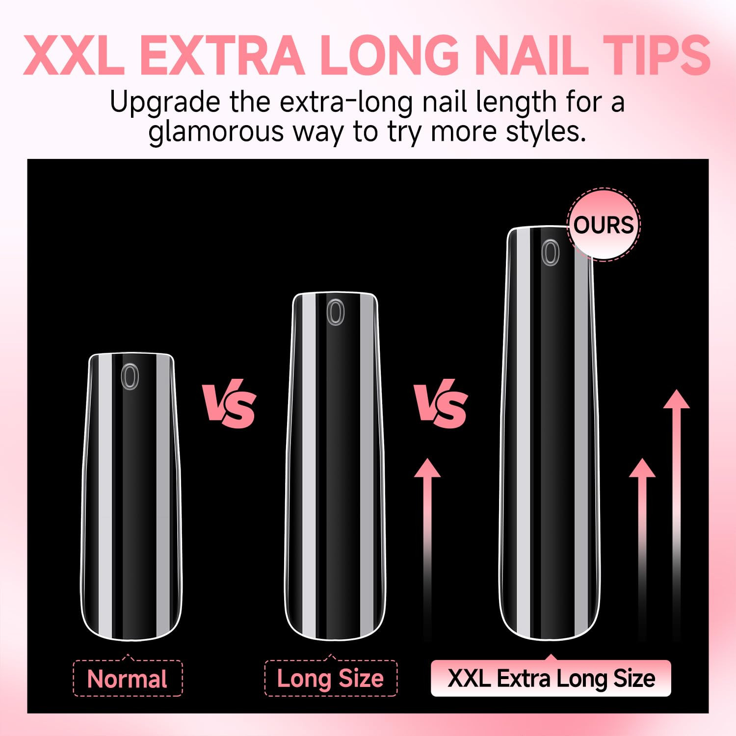 Nail Tips Square Fake Gel Nails Tips 120 PCS No C Curve XXL Extra Long Full C…