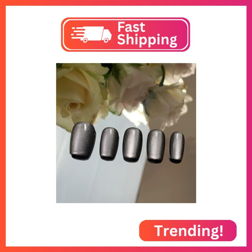 Incantevole Cat’s Eye Press On Nails (30PCS；SIZE：XS-S-M), Short Square Fake Nail