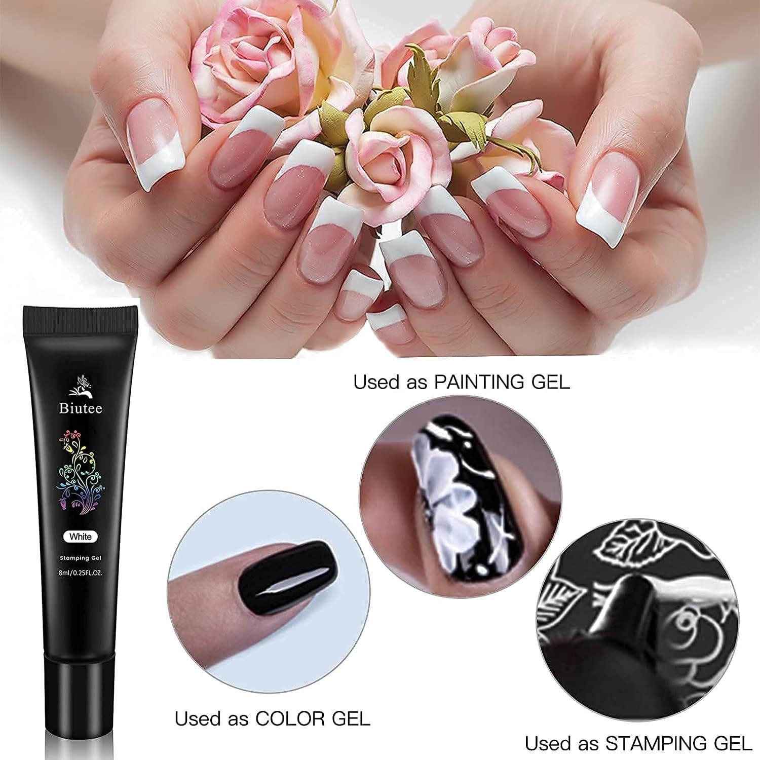 Stamping Nail Polish Gels, 12 Colors Stamping Gels 0.25 Fl Oz Soak off Printed G