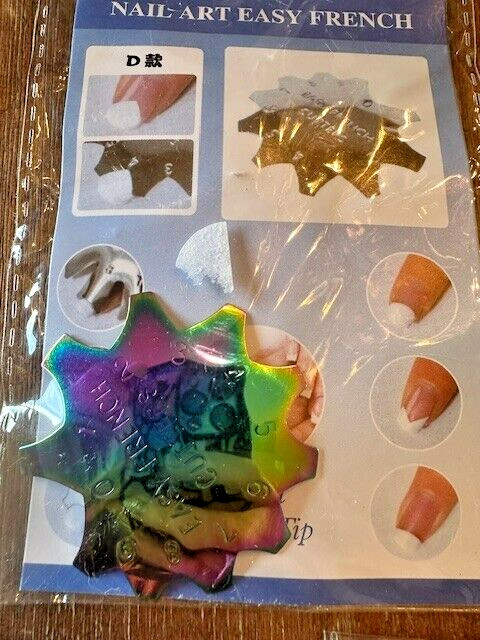 Nail Art Easy French Metal Template Oval V French Acrylic Water Drop Cutters LOT