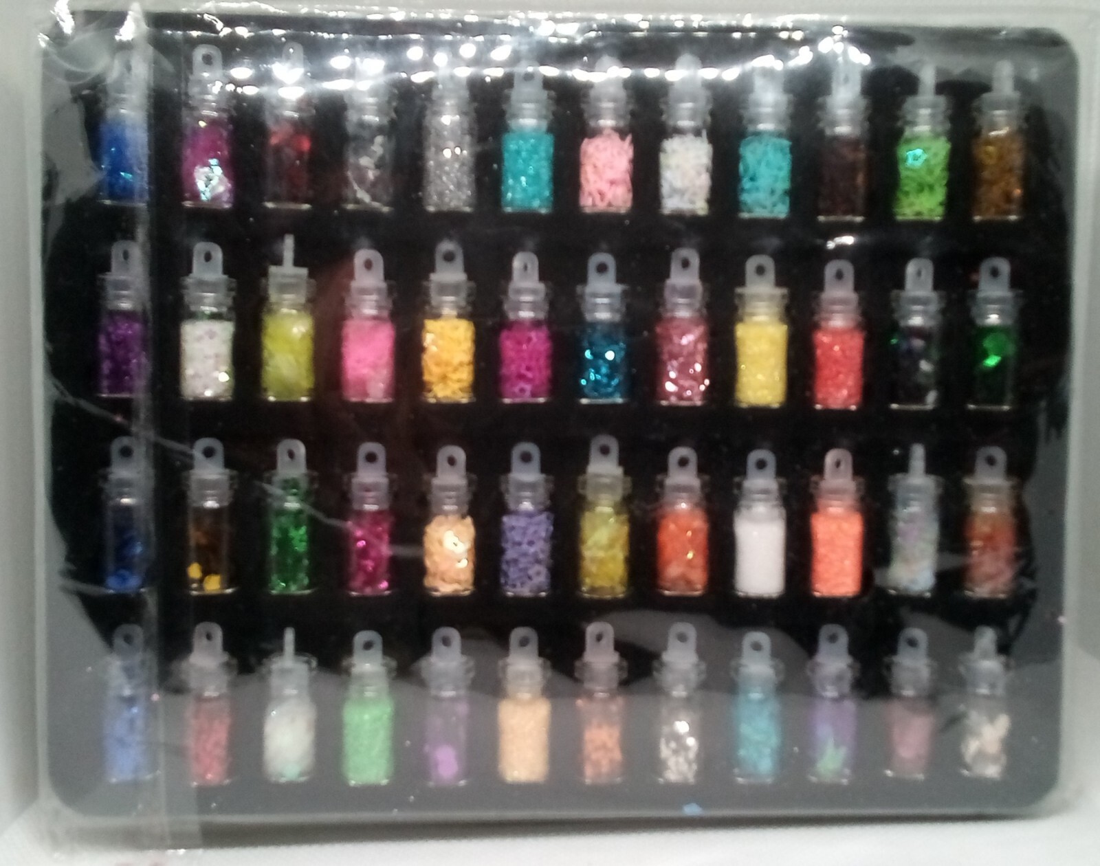 48 Mini Bottles of Glitter Flakes Sequins Set For DIY Crafting Nail Art or Resin