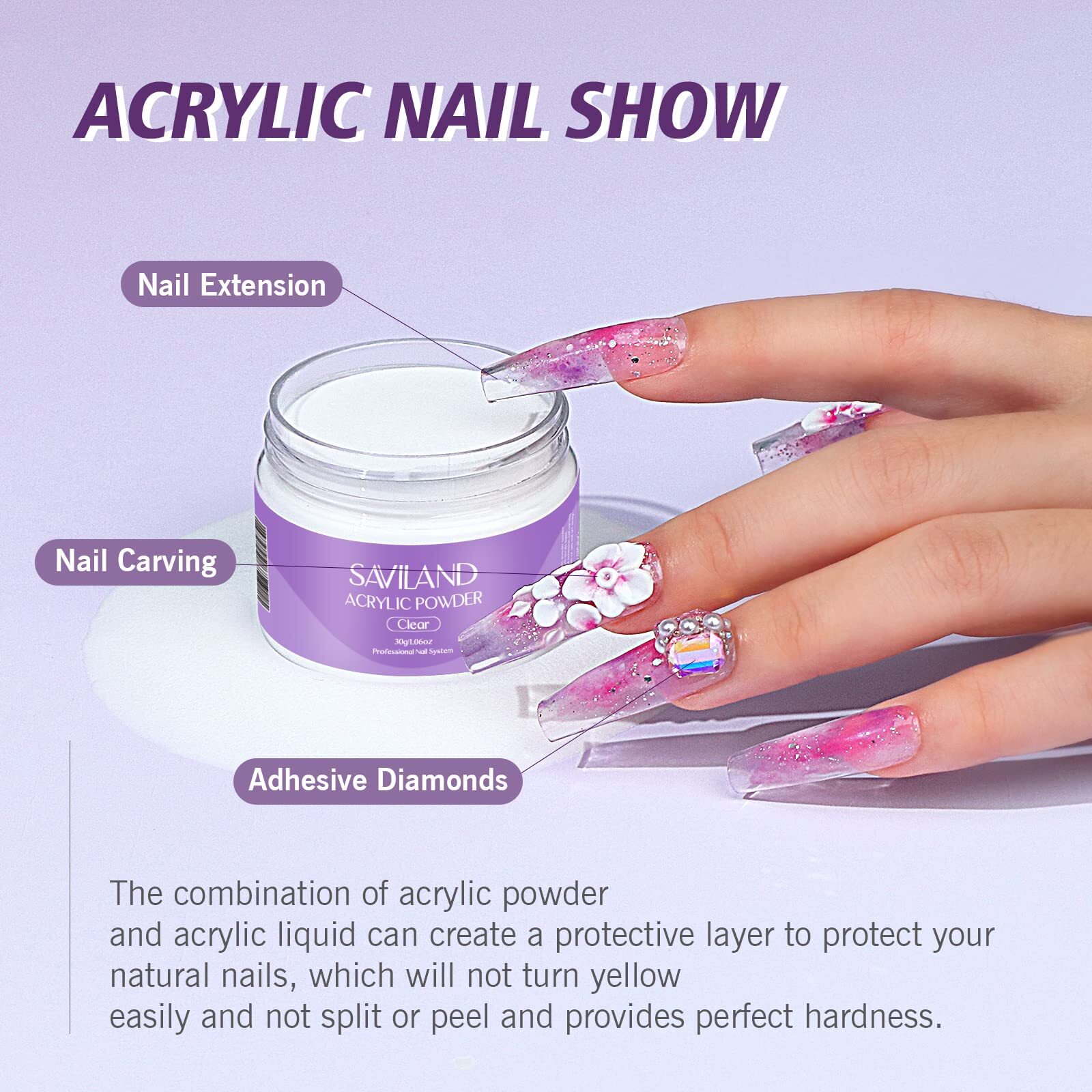 Complete Beginner’s Acrylic Nail Kit with Tools and Instructions for DIY Use