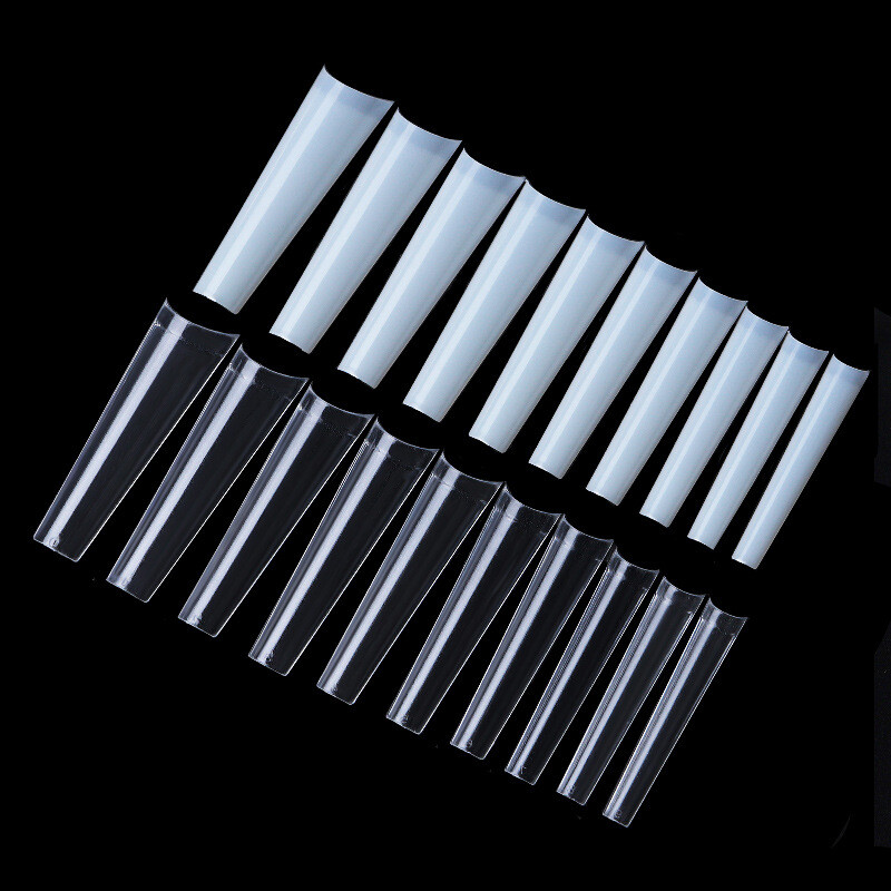 500 Pcs Extra Long C Curve Coffin False Nail Tips Acrylic French Nail Art Tips