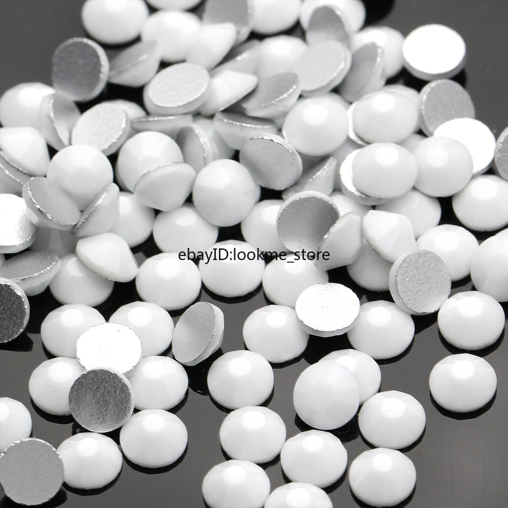 1440pcs Crystals Porcelain White Rhinestones FlatBack Gems for 3D Nail Art Decor