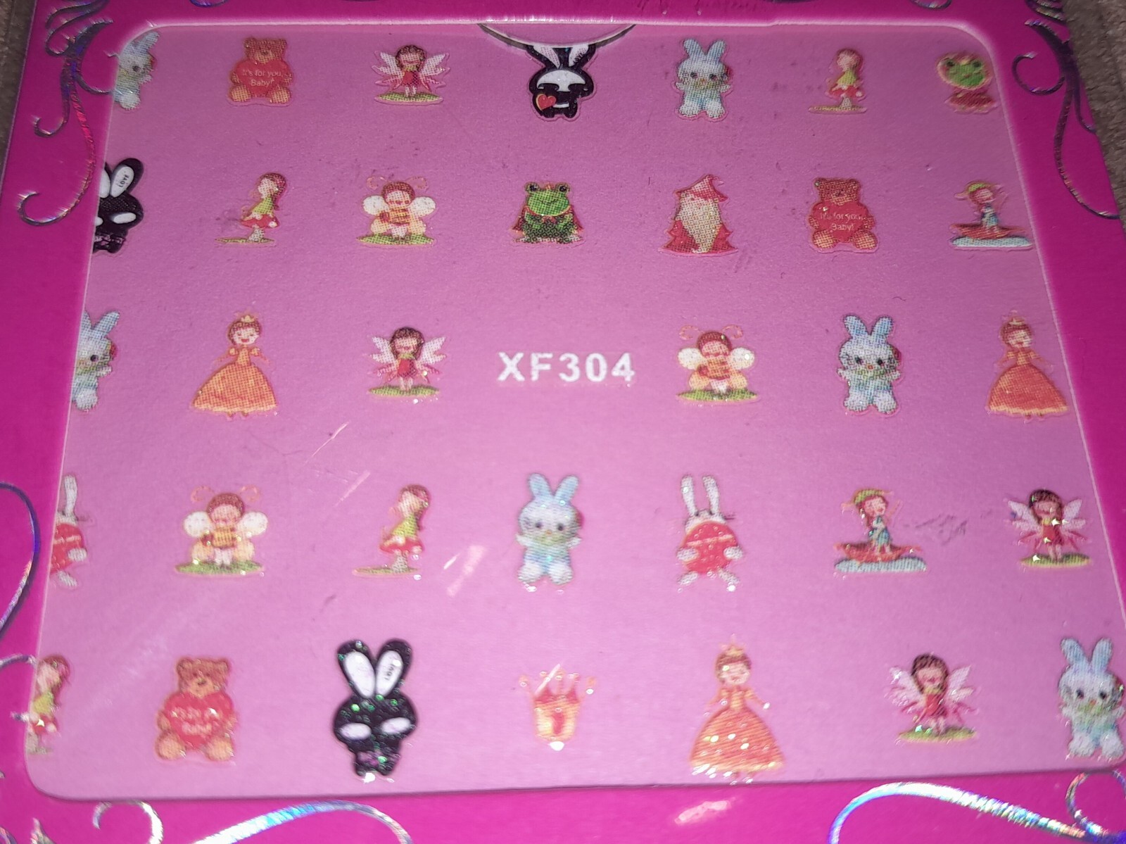 Kids Press On Nails LOT, Disney Tsum Tsum, HELLO KITTY, Fairy, Butterfly, Emoji