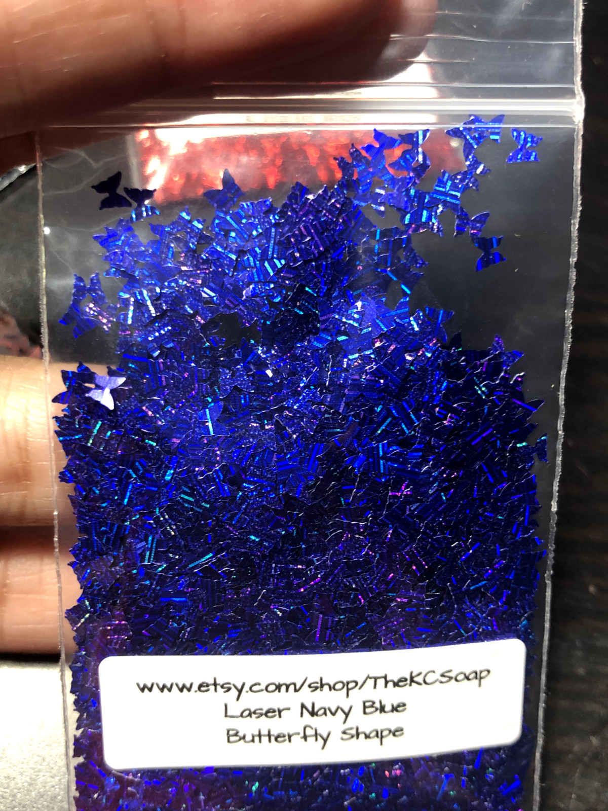 1 TBSP Solvent Resistant LASER NAVY BLUE Butterfly Shape Glitter Epoxy US Seller