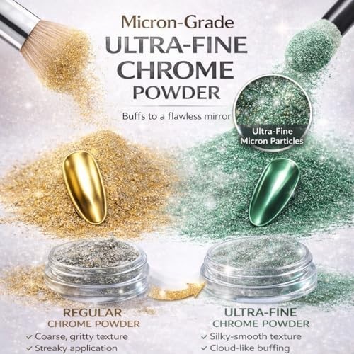 48 Color Chrome Powder Set – Metallic Mica Pigments for Nails, Resin Art & DIY C