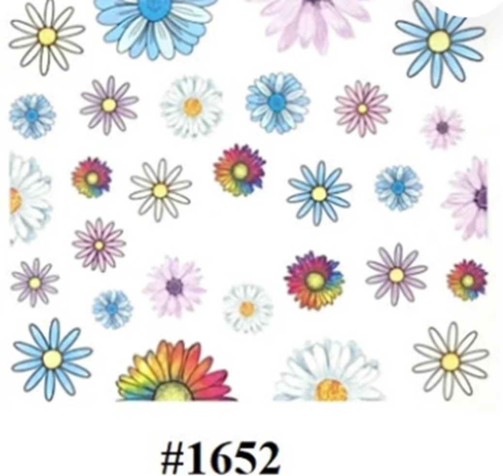 Daisy Flower Nail Art Stickers: Water Transfer Decals (Group 1)