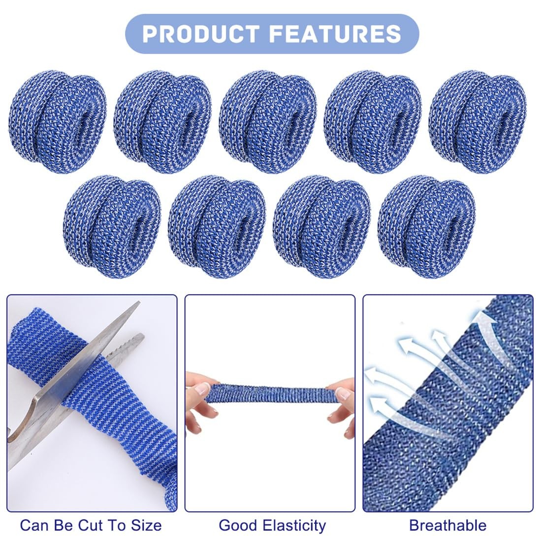 Finger Bandage Finger Roll Tubular Bandage 30 Pieces Breathable Finger Cots Woun