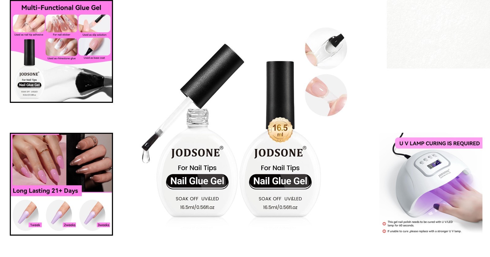Long-Lasting Nail Glue Gel – 2 Pack for False Nails and Rhinestone Applications