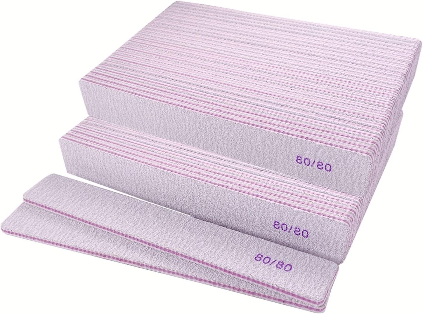 80/80 Grit Nail Files, Emery Boards Nail File for Acrylic and l Nails,