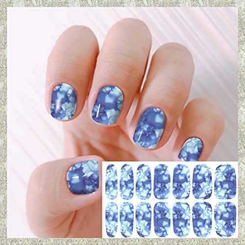 20 Sheets Marble Peel and Stick Nail Polish Strips – Candy Marble Design-2