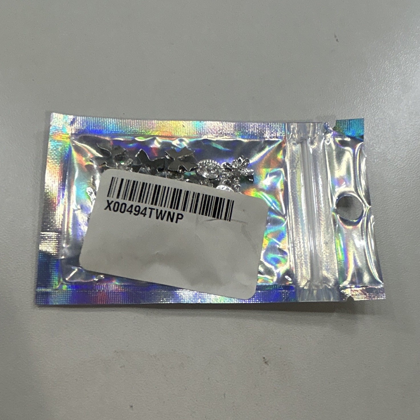 Silver & Clear Mixed Nail Art Charms Bow Cross Star Religious for Nail Tips
