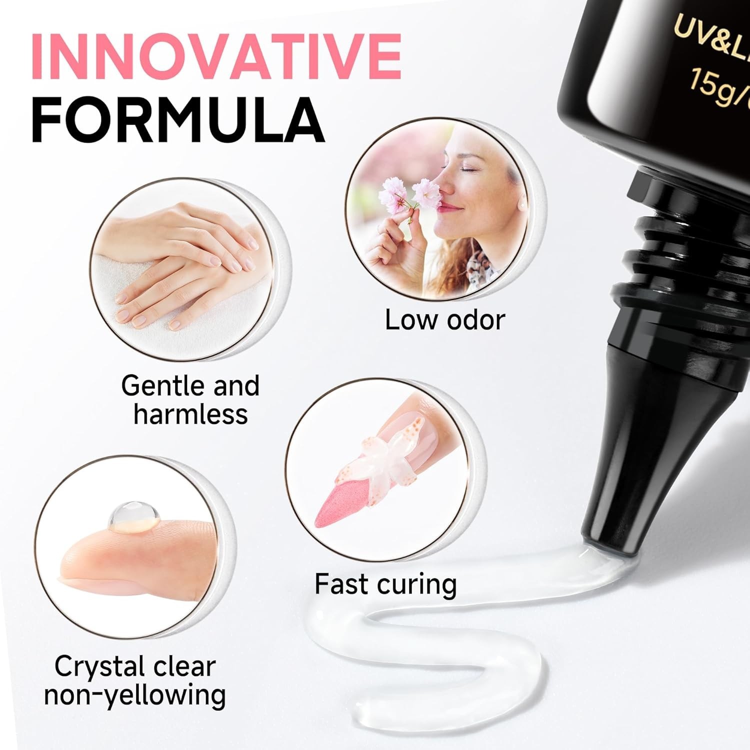 Versatile 3D Gel Nail Art Sculpting Glue – 15ml Polish with Chrome Powder