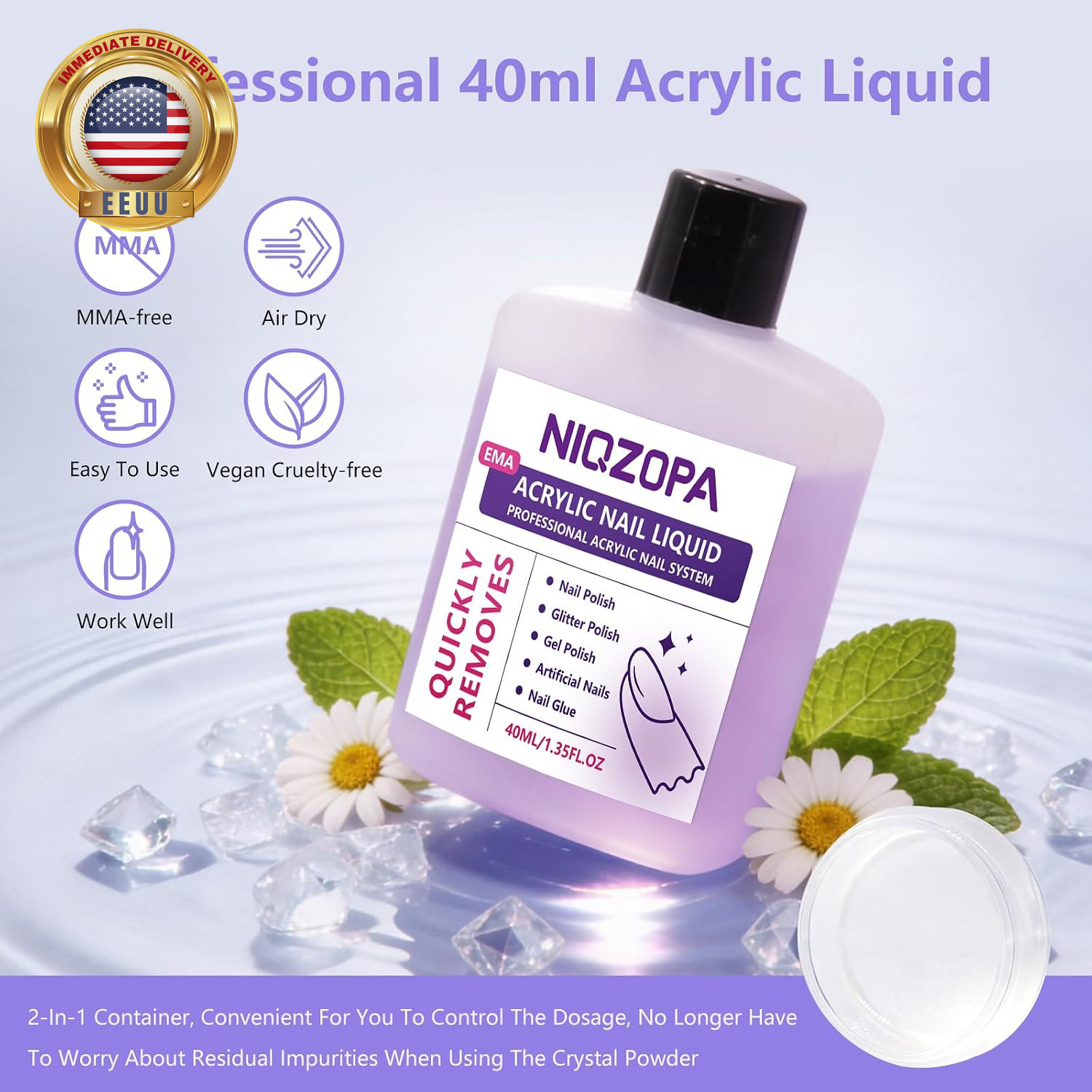 Acrylic Nail Kit for Beginners: Clear White Pink Powder and Liquid Set – Profess