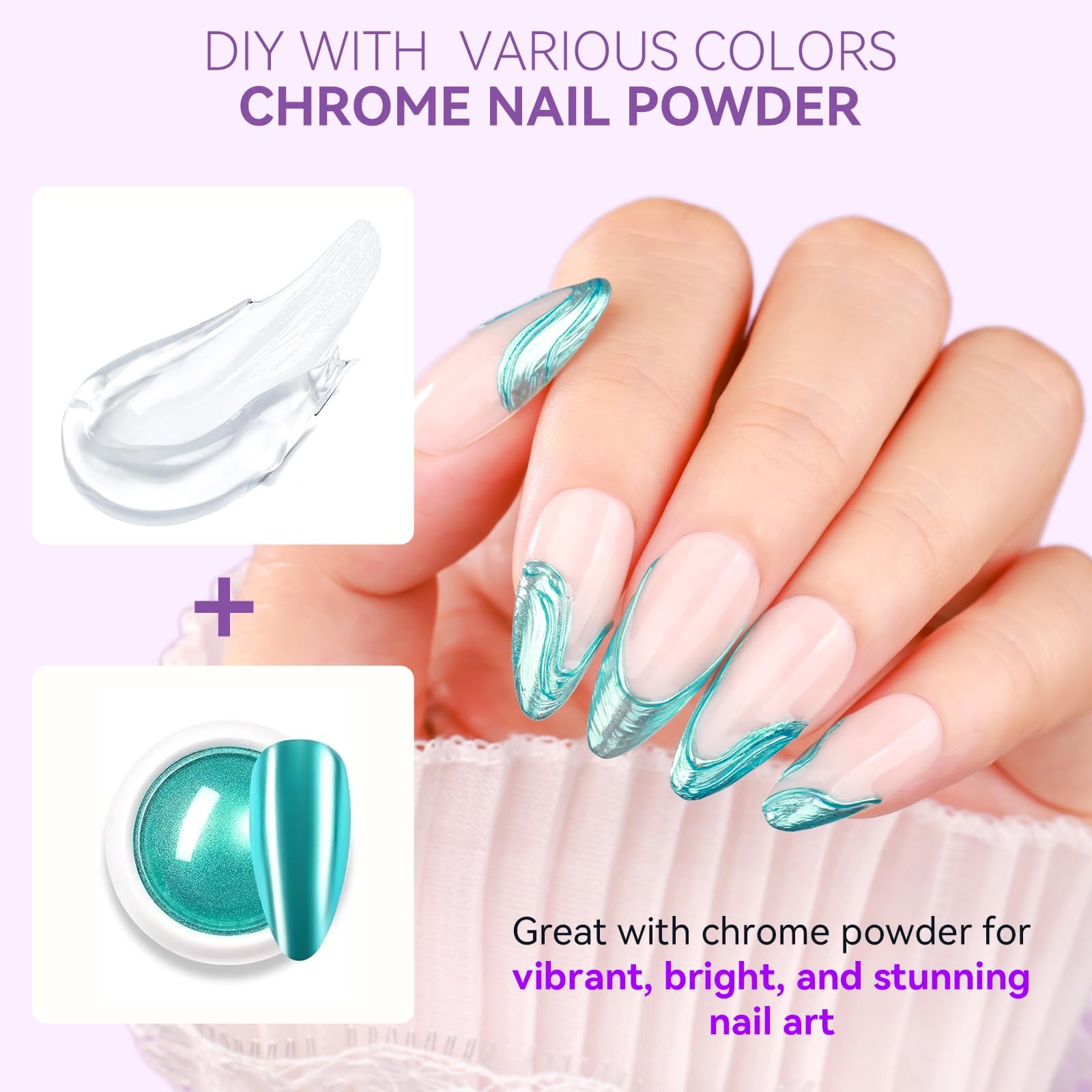 Makartt 3D Gel Nail Art Clear 3D Painting Gels for Chrome Powder 3D Sculpting No