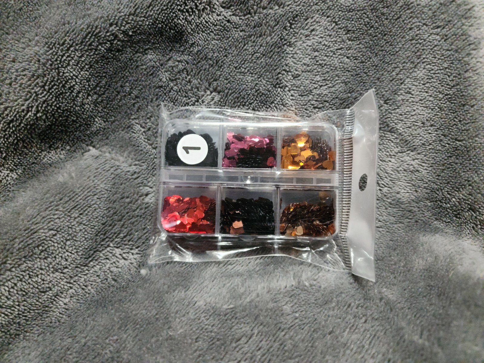 Acrylic Nail Art Glitter Heart Shapes Multiple Colors. Pack of 6