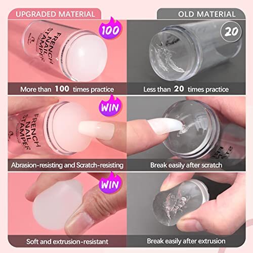 French Nail Stamper – French Tip Nail Tools with Nail Scraper and set A