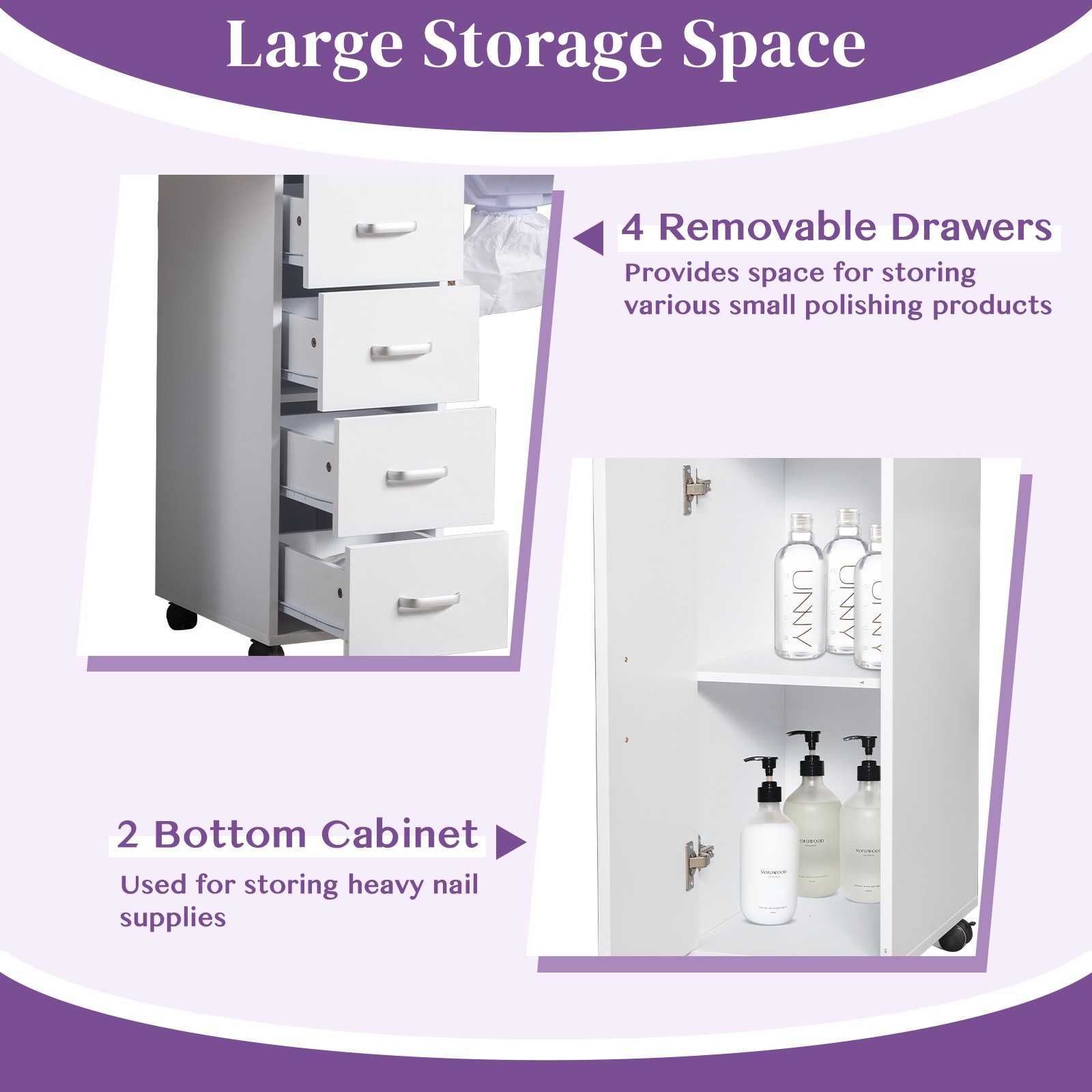 Double Manicure Station with Built in Dust Collection System for Busy Nail Bars