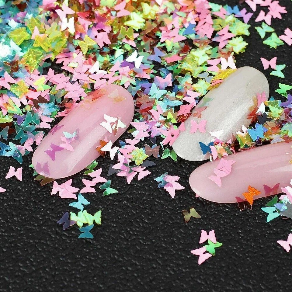 Nail Glitter Sequins Holographic Laser Butterfly Flakes Nail Art 3D Decoration