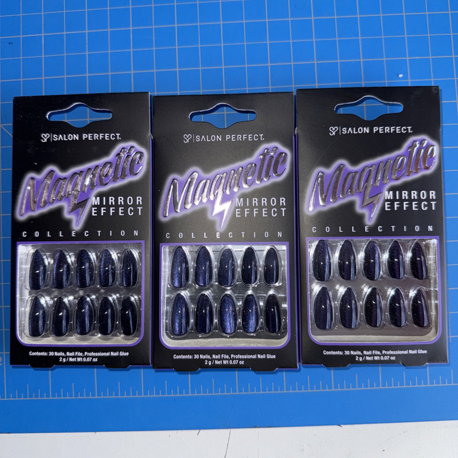 Bulk Lot 68 Boxes Salon Perfect Magnetic Mirror Effect Glue-on Nail Set 30 Nails