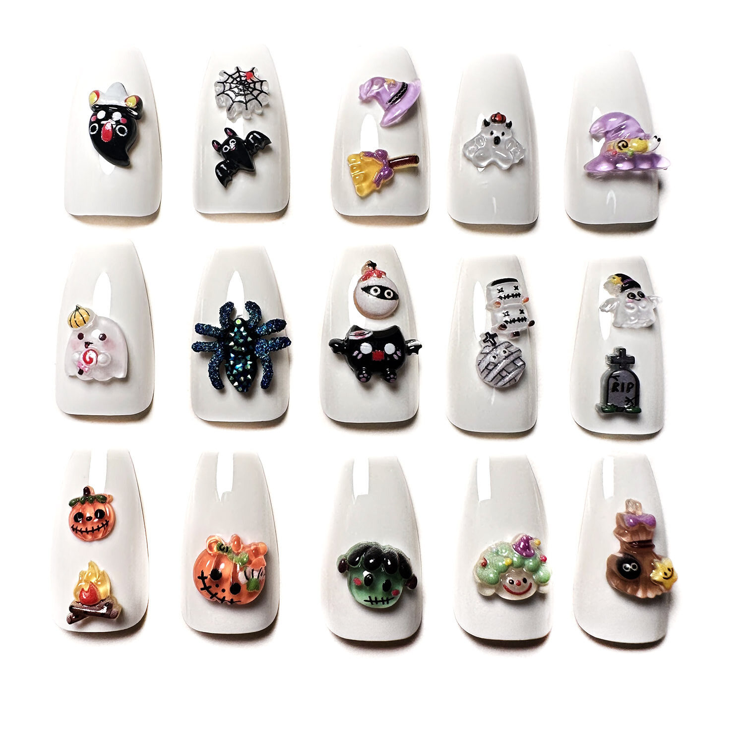 Halloween Nail Art Charms 3D Resin Nail Accessories Design Jewelry Manicure Nail