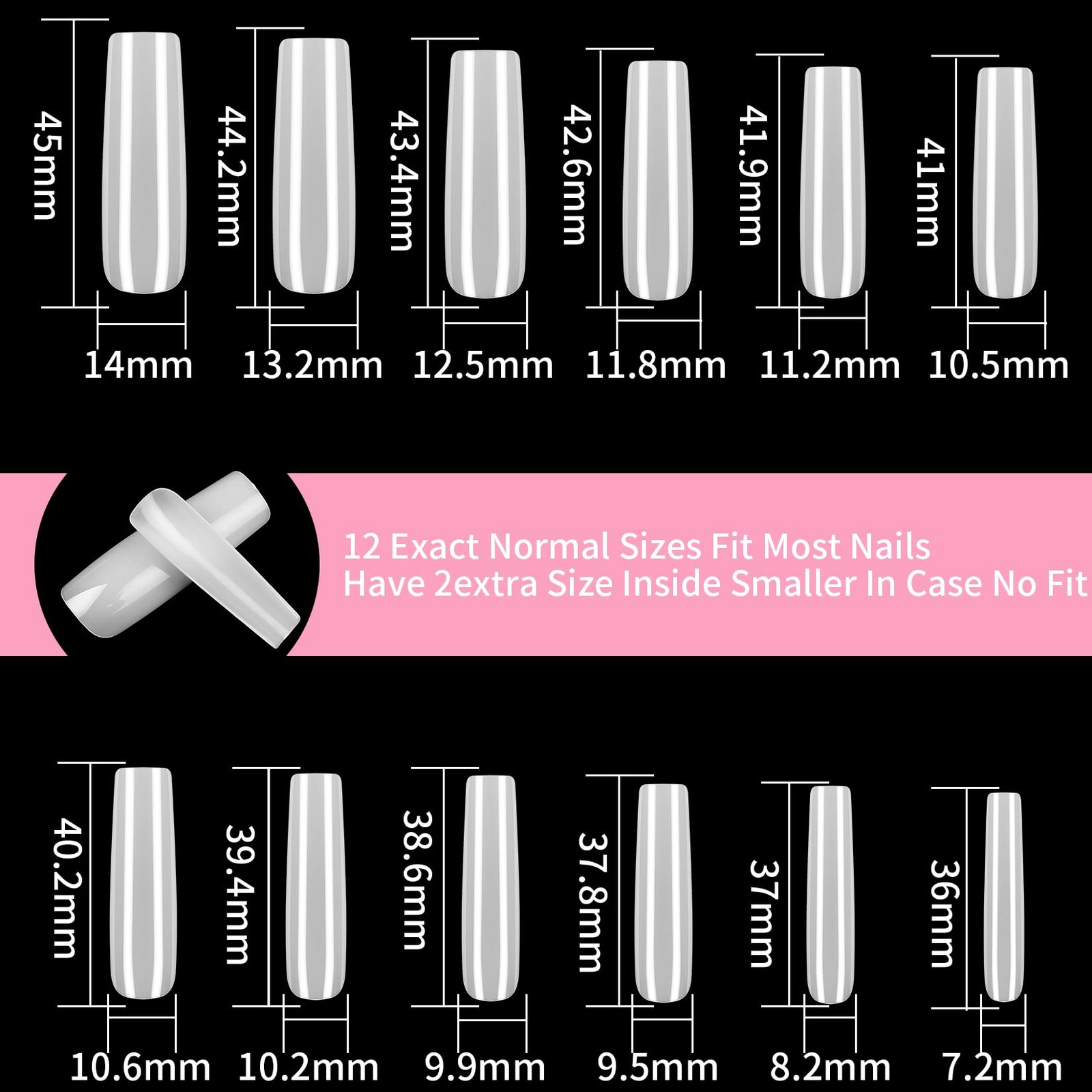 240 Pcs Natural Full Cover Nail Tips, Nail Tips for Acrylic Nails Professiona…
