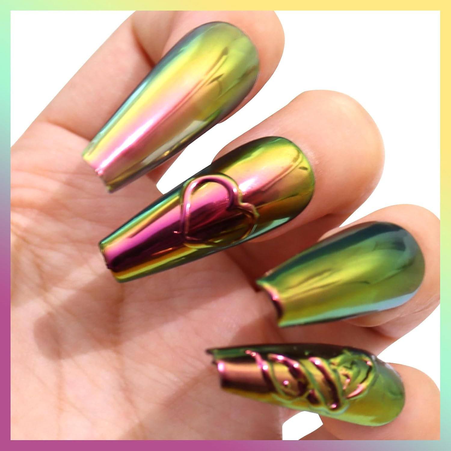 Chameleon Chrome Nail Powder, Color-Shift Nail Powder Pigment Glitter Dust Magic
