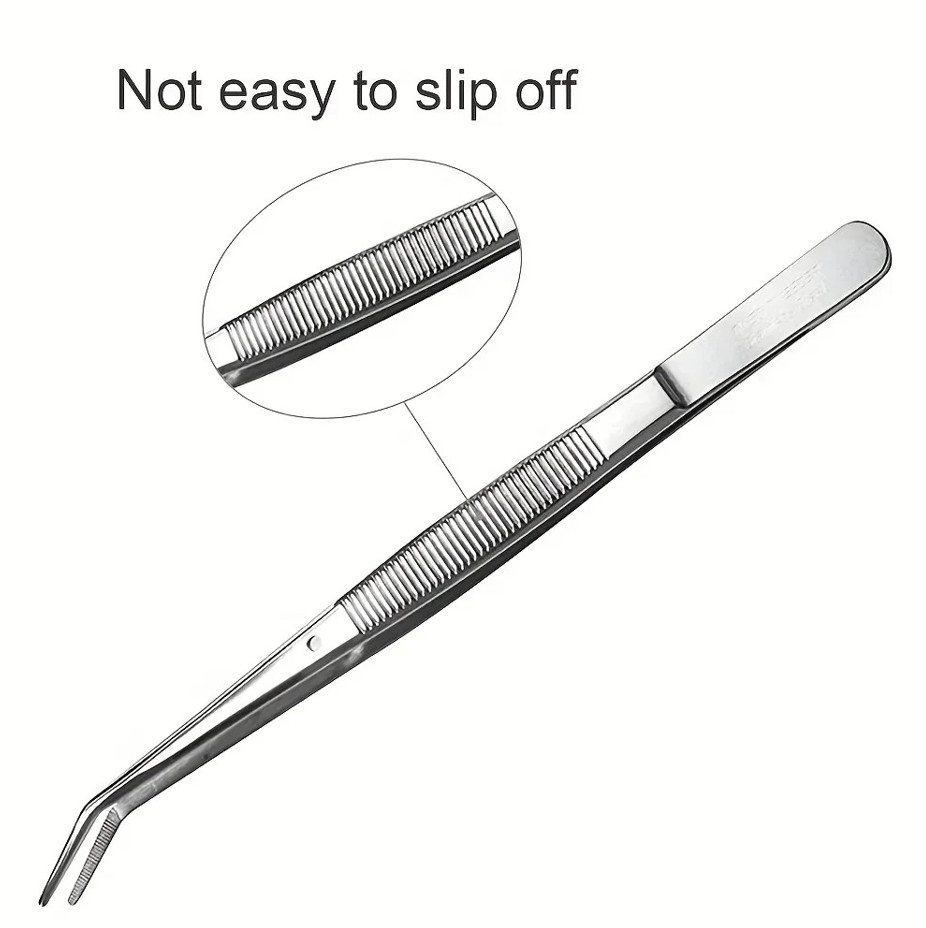 5Pcs Stainless Steel Nail Art Tweezers Set for Rhinestones & Glitter