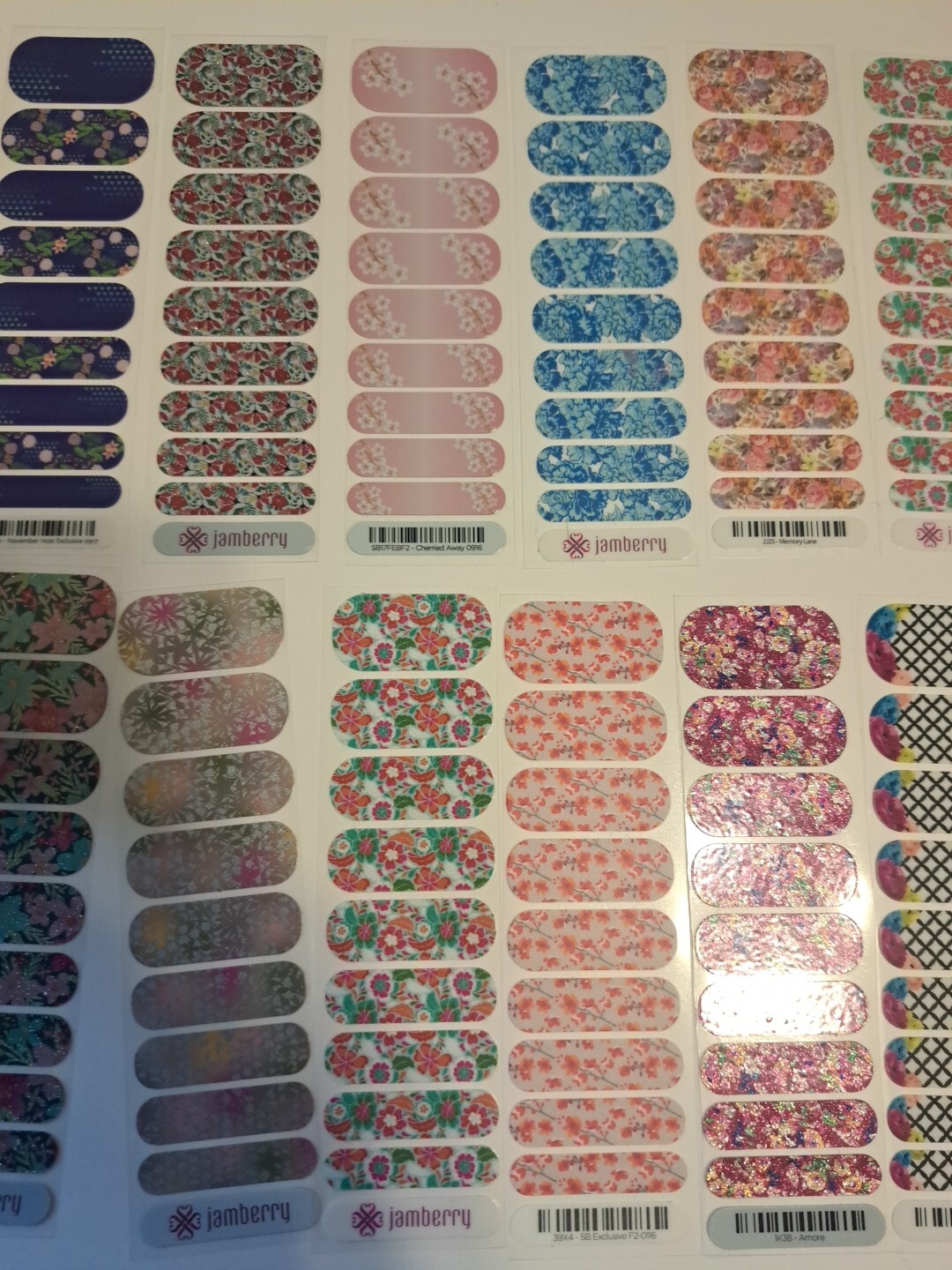 Jamberry Nail Wraps Lot of 20 Half Sheets Florals