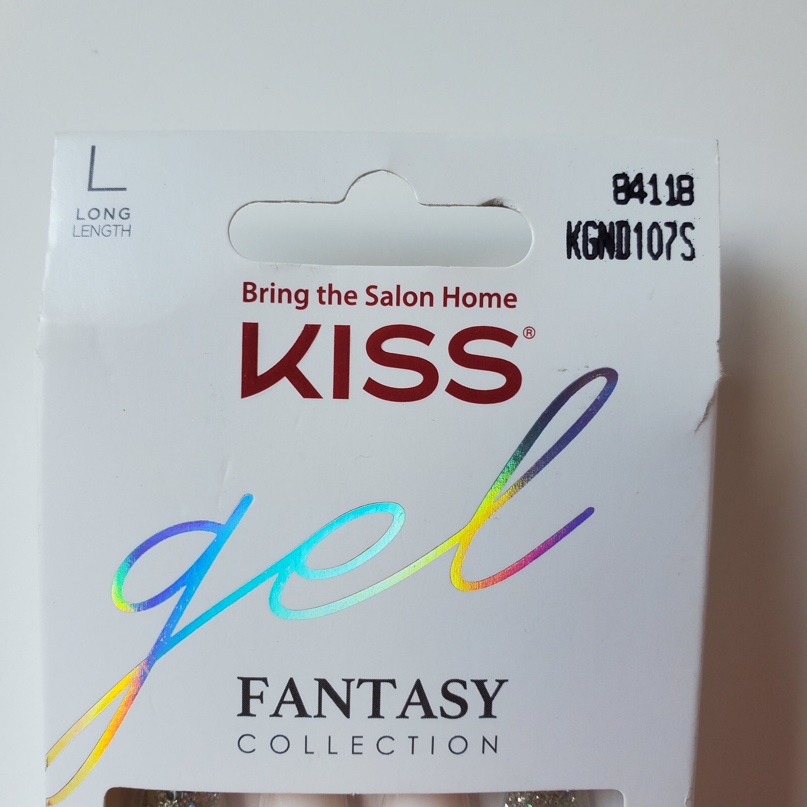KISS Nails Gel Fantasy Glue On or Press On Nails Long Length Coffin Shape 84118