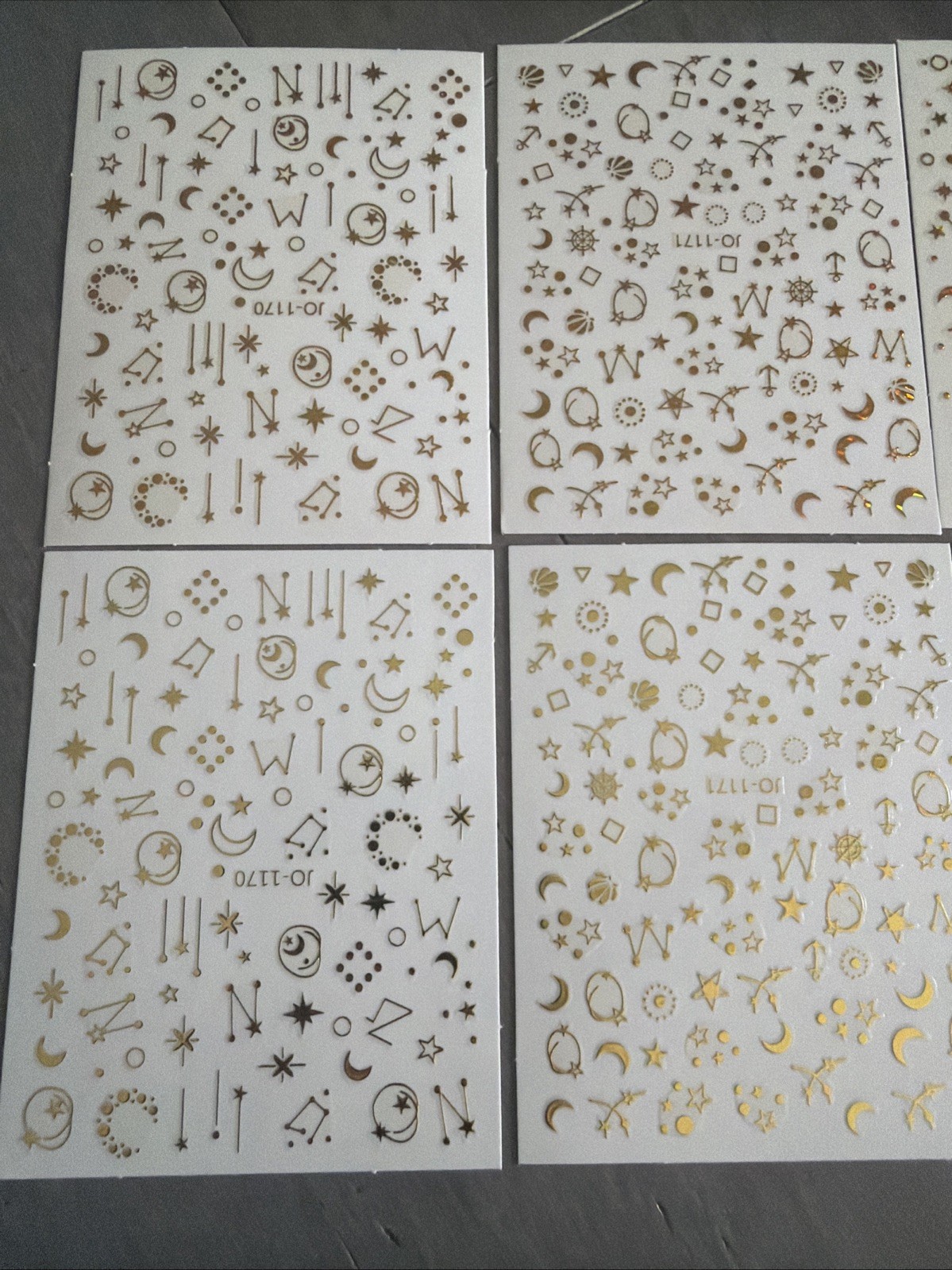 Laser Gold 12 Constellation Galaxy Moon Stars 3D Nail Art Sticker
