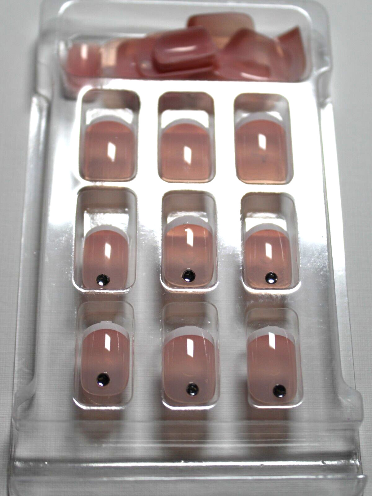 24 Piece Press-On SHORT SQ Nail Set ** White French Mani ** BUY 2 Get 1 FREE