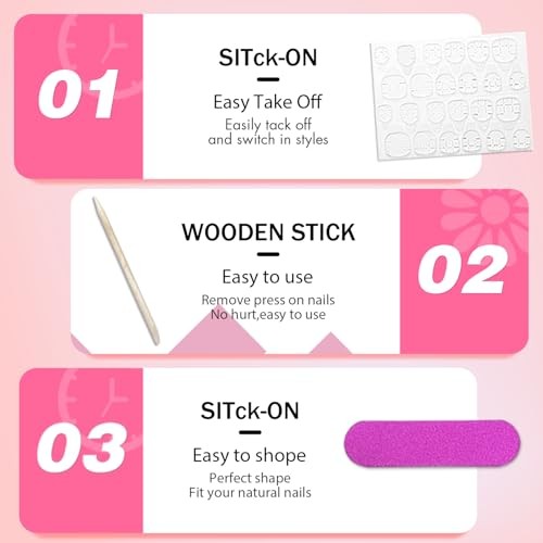 Dusty Pink Press On Nails Short Oval Acrylic Nails for Women Reusable Thick