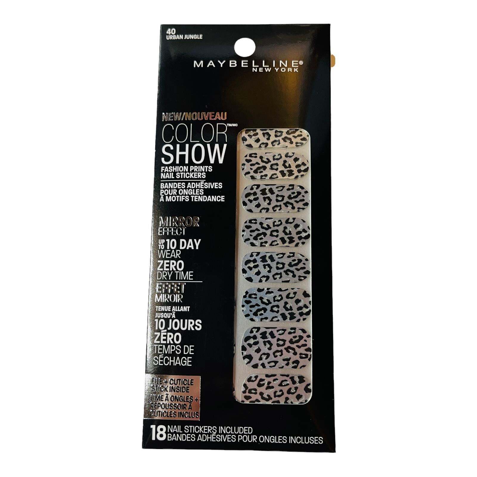 Maybelline Color Show Fashion Prints Mirror Nail Stickers #40 Urban Jungle
