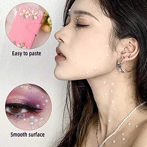 1320 Pieces Self Adhesive Stickers for DIY Crafts 8 Sheets Colorful Flat Pearl