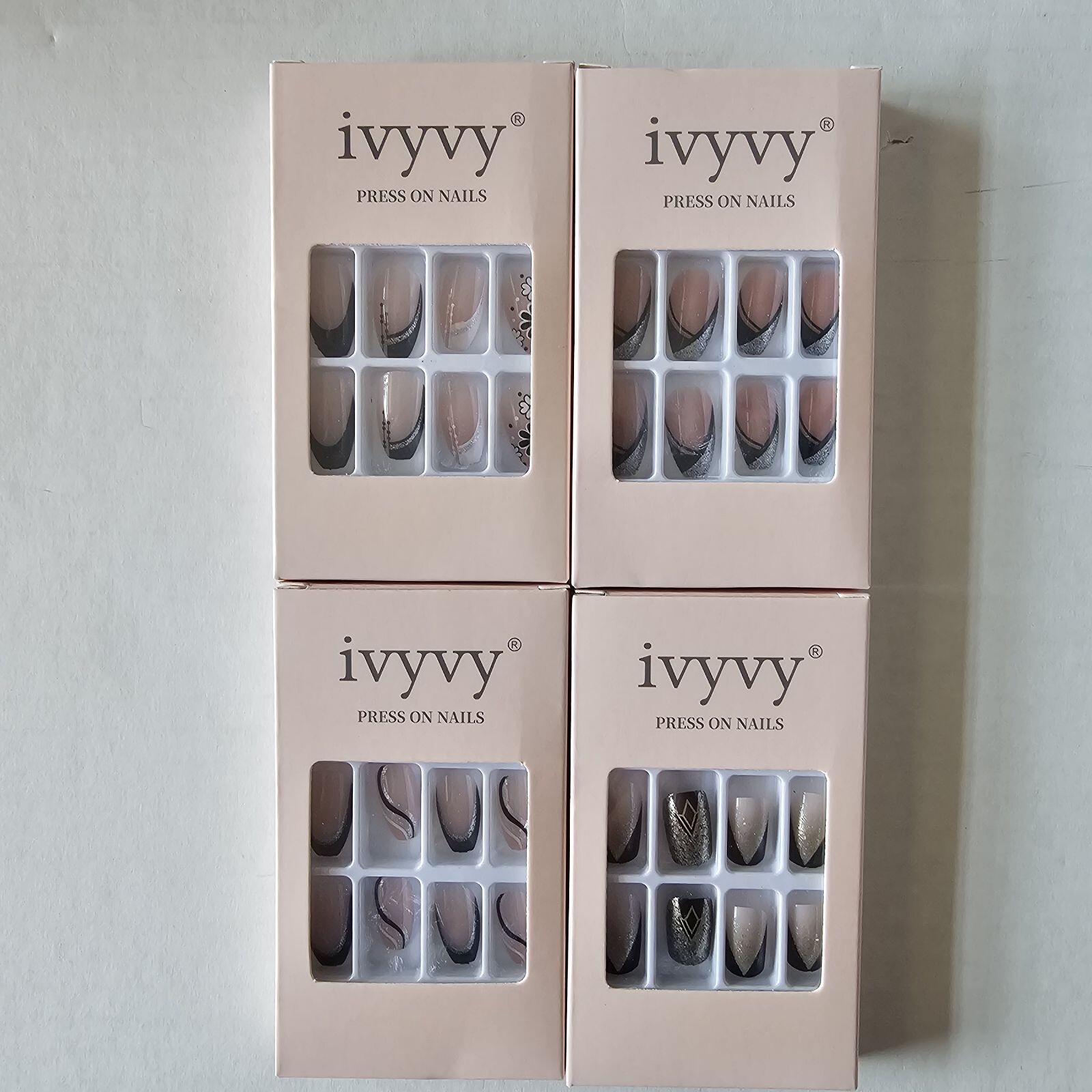 Press On Nails Lot Of 4 Box Bulk Assorted Bundle New Diy Womens Nail 96 Count