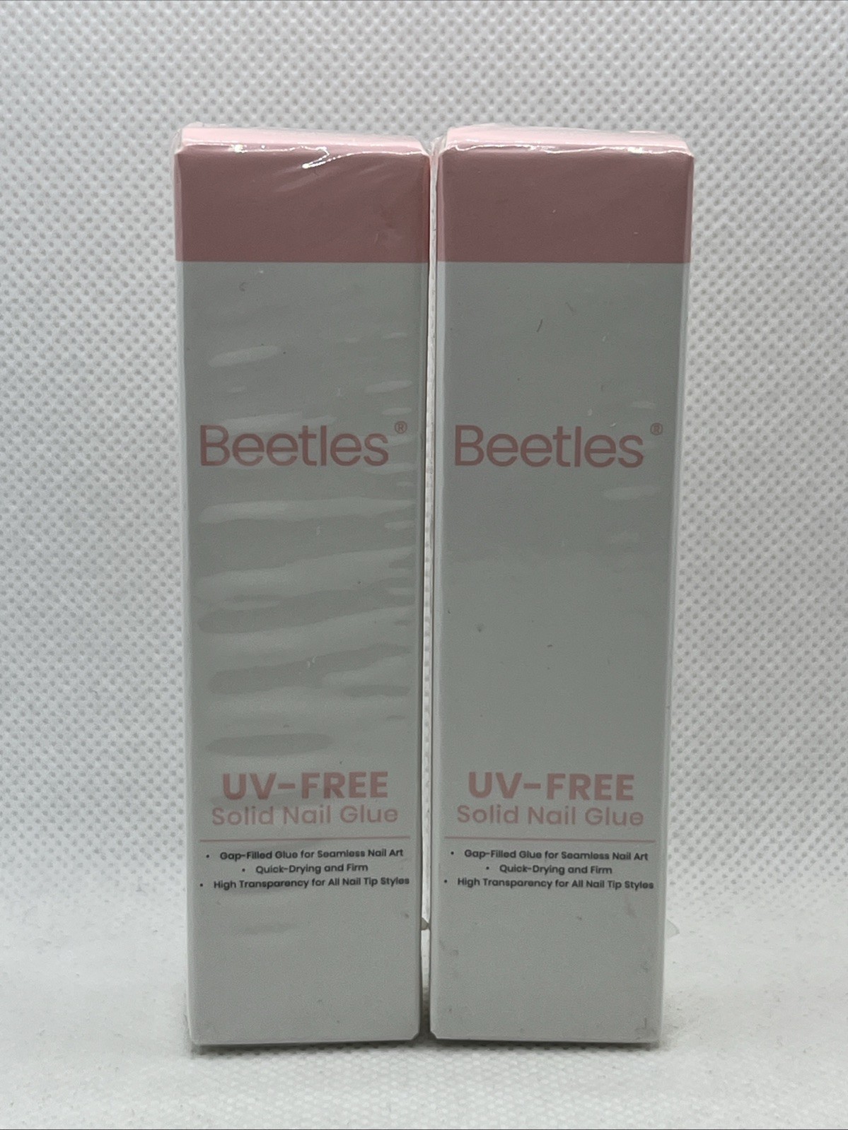 Lot of 2 Beetles UV-Free Solid Nail Glue Super Strong Fast Drying New Sealed