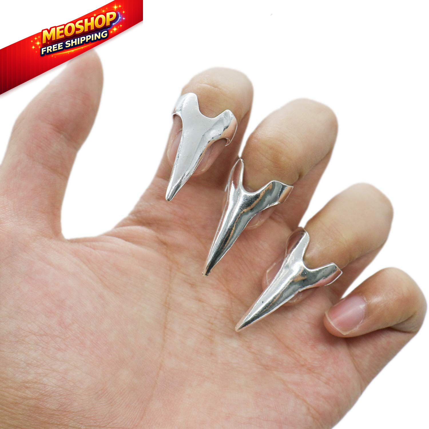 DUANMEINAD Wholesale 10pcs Hot Retro Punk Rock Medium (10 Count), Silver