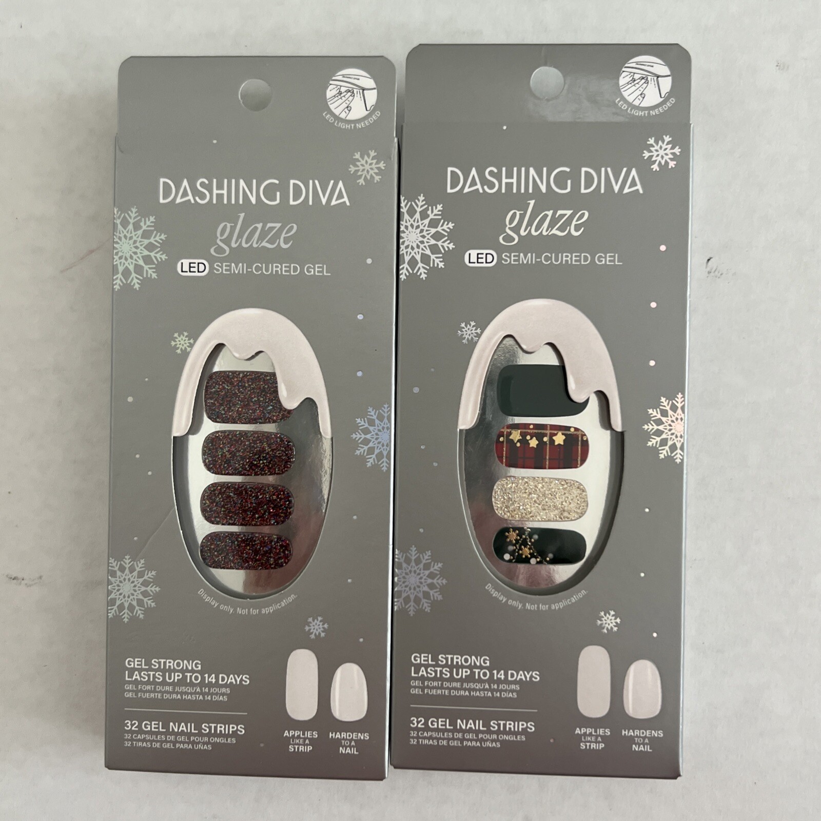 Lot Of 2 Dashing Diva Semi Cured Gel Each Box 32 Nails