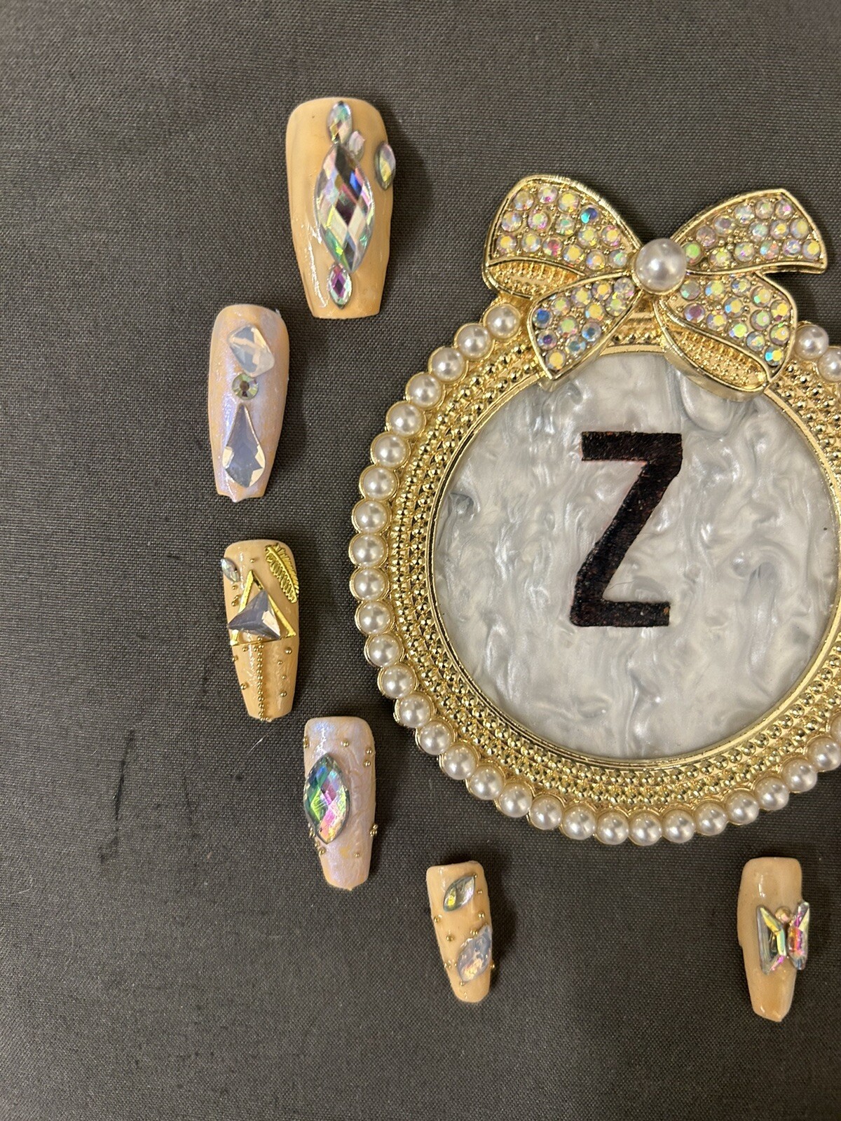 Z NAILZ! Gorgeous 10 Piece Set Of Handmade M Ballerina Press On Nails W/Bling