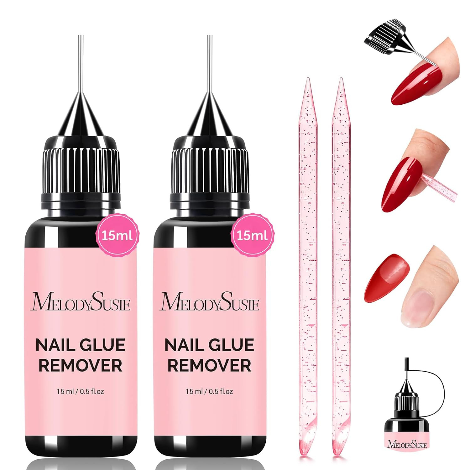 Acetone Free Nail Glue Remover for Press on Nails, 15Ml, 2PCS | Multi-Functional