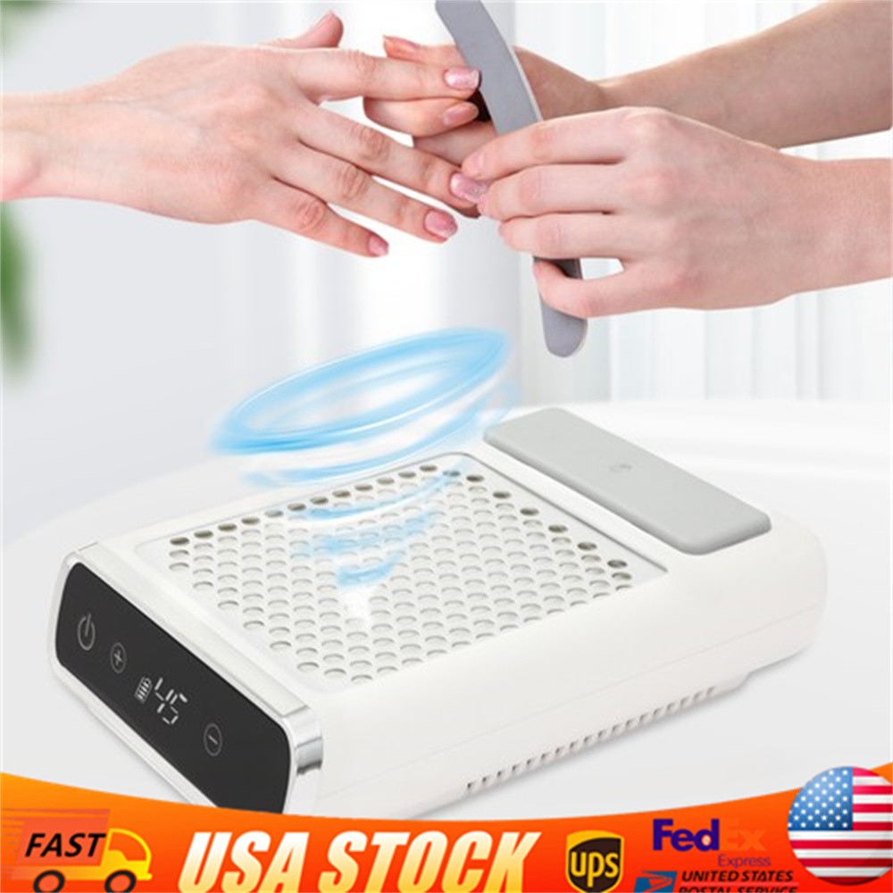 Nail Dust Vacuum Cleaner 4500rpm Adjustable Suction Nail Dust Collector LCD 80W