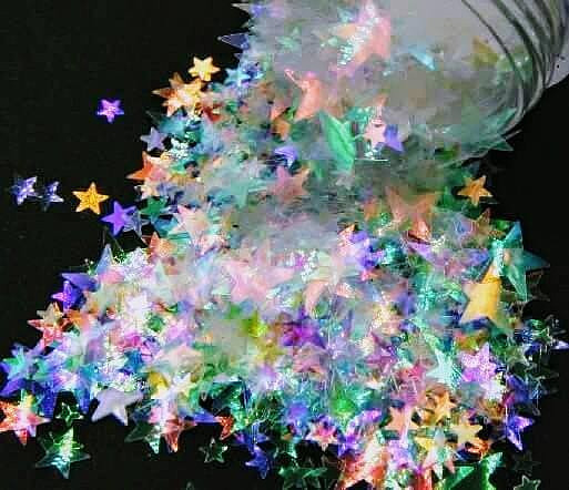 ⭐STAR Shape Glitter~Multi-Sizes~Solvent Resistant~Nail Art•Face•Festival•USA⭐
