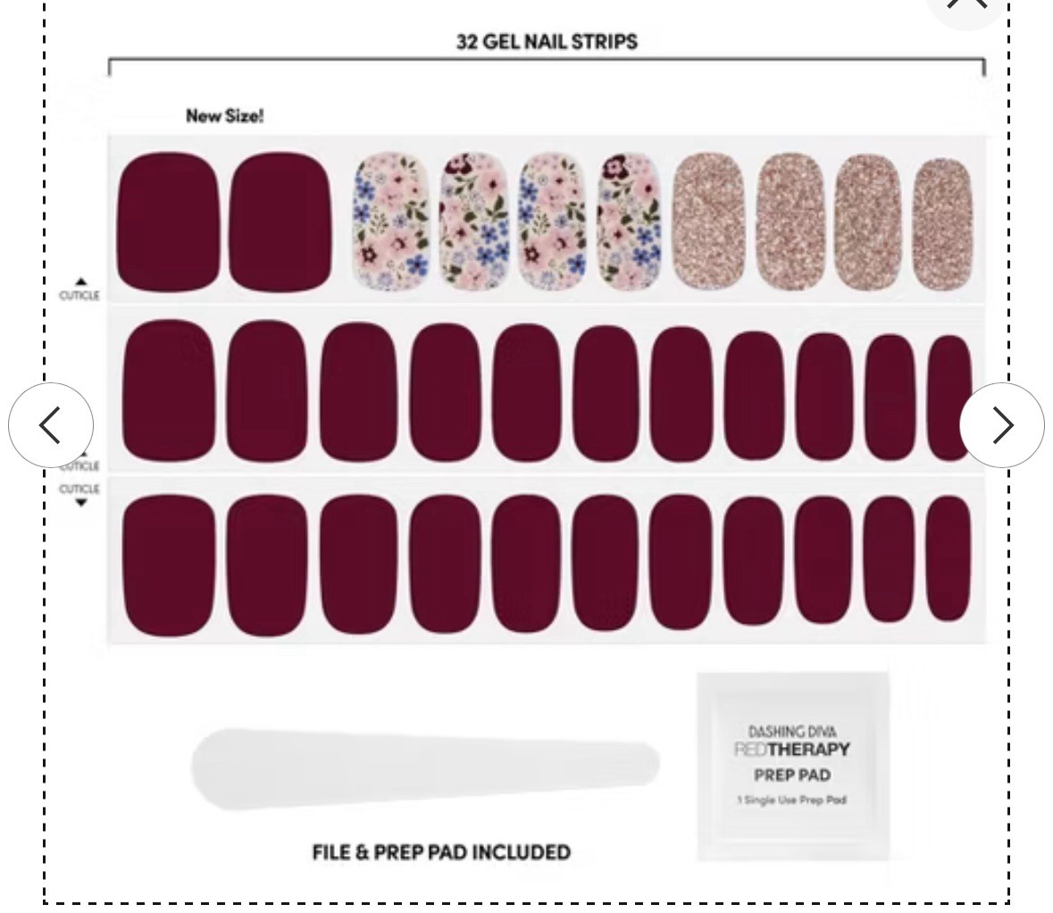 Dashing Diva Gloss Ultra Shine Gel 32 Gel Nail Strips Wildflower.