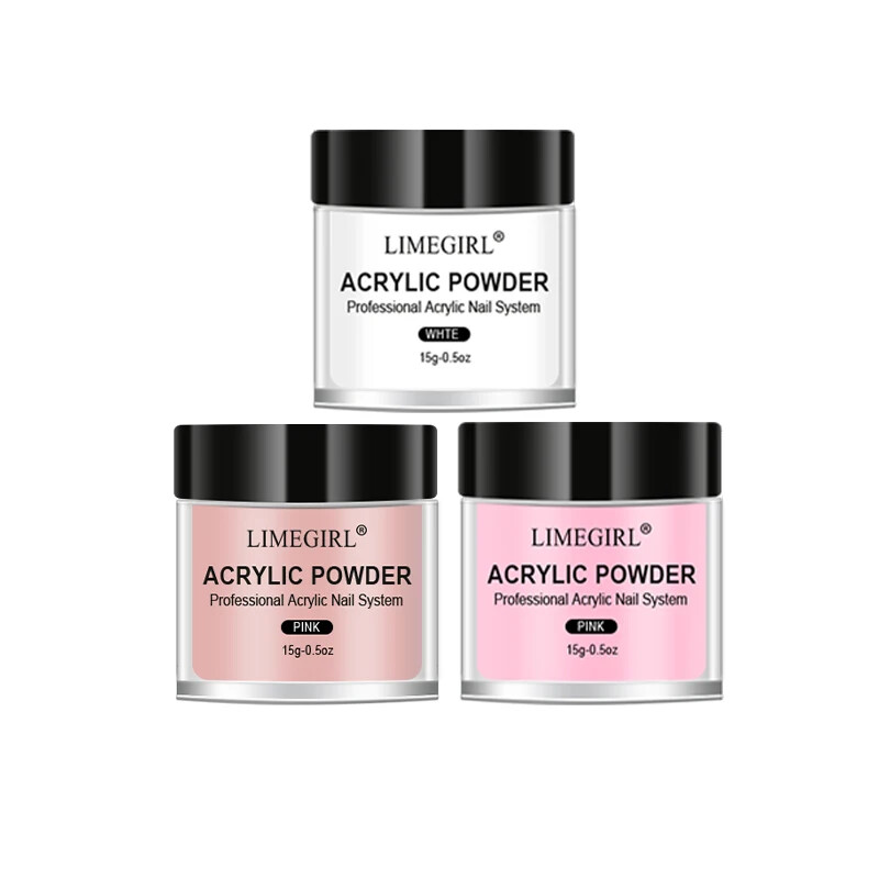 40ml Crystal Liquid With 45ml Acrylic Powder Kit Set Pink White Transparent
