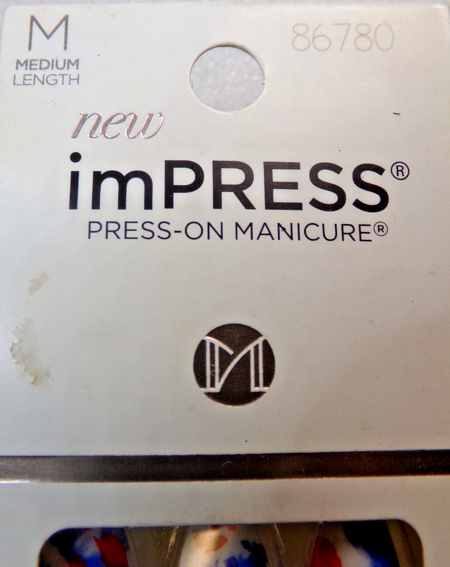 IMPRESS Premium NAILS PRESS ON Medium – Red, White and Blue USA 4th of July