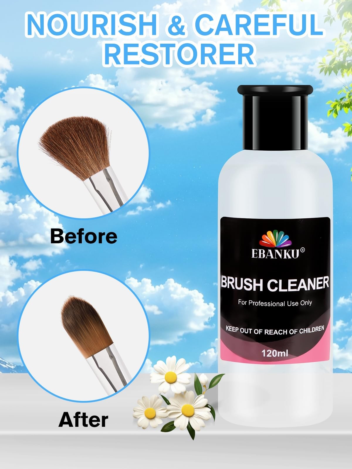 EBANKU 4OZ Nail Brush Cleaner, Nail Art Brushes Conditioner Quickly Clean