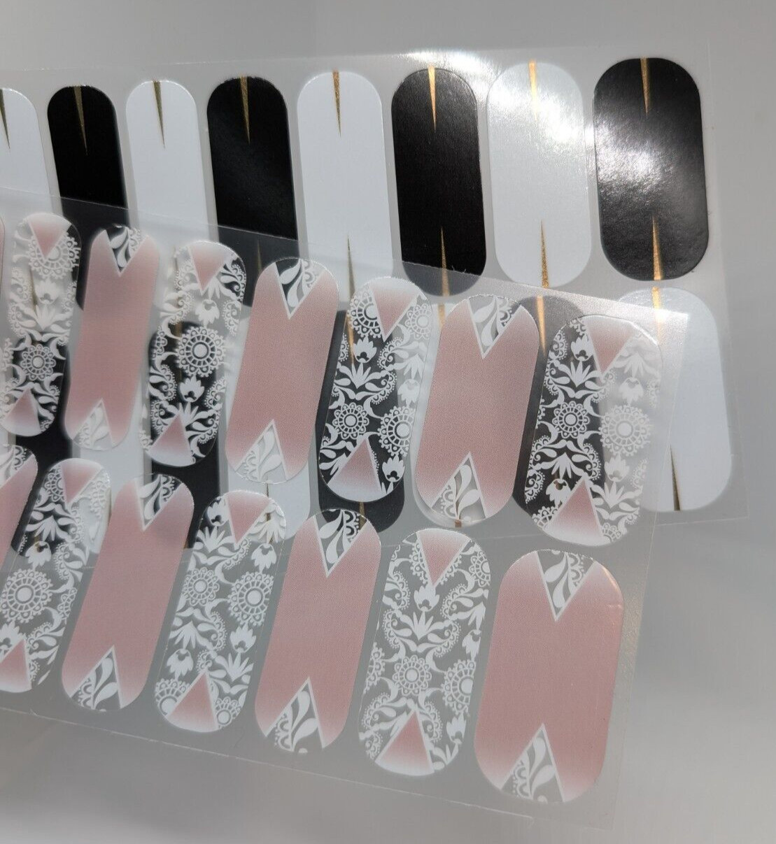 Jamberry Nail Wraps Full Sheets – Metallic Art Deco Design Lot of 5