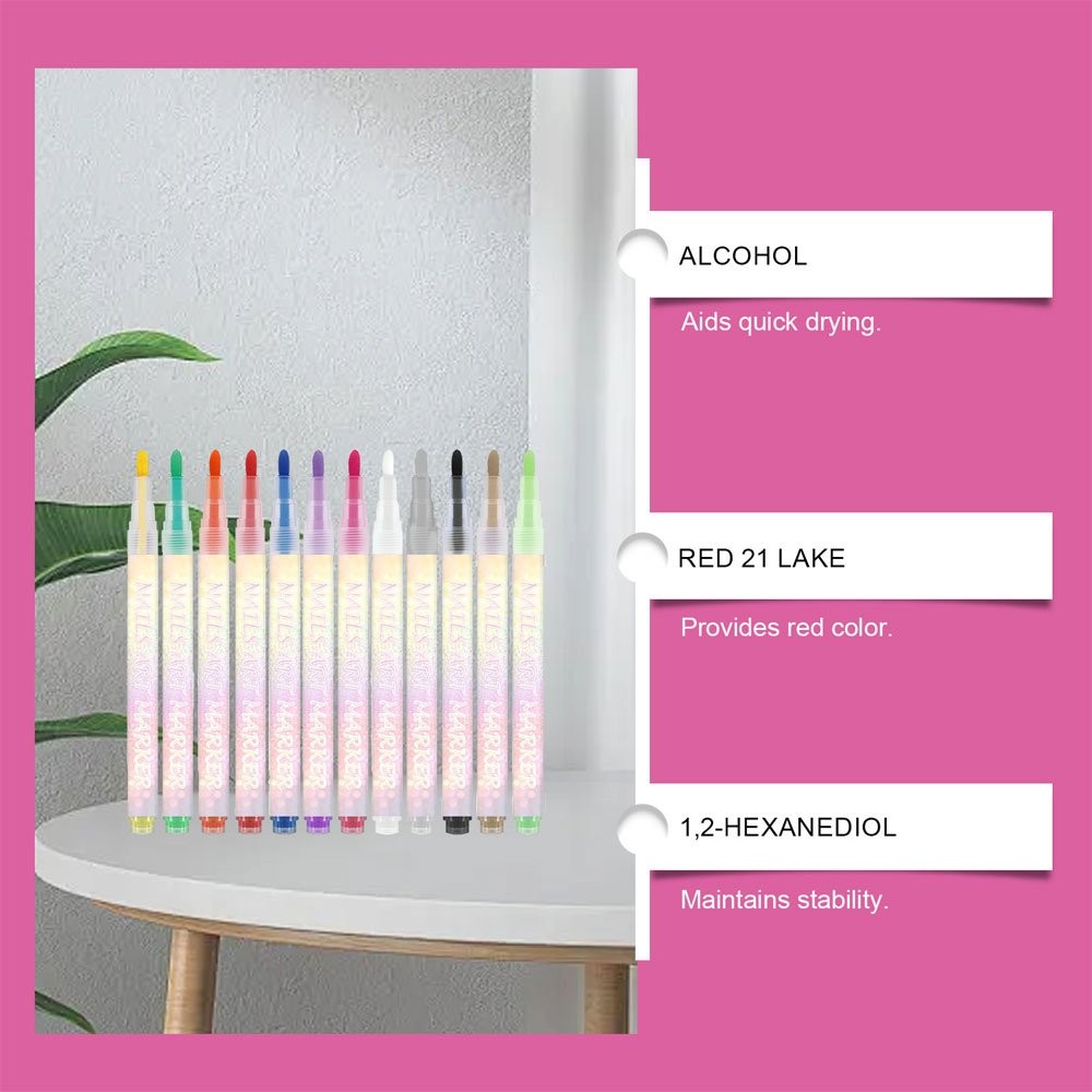 12 Color Nail Art Markers For Gel Nails,Nail Art Pens Set DIY Nail Art Marker JQ